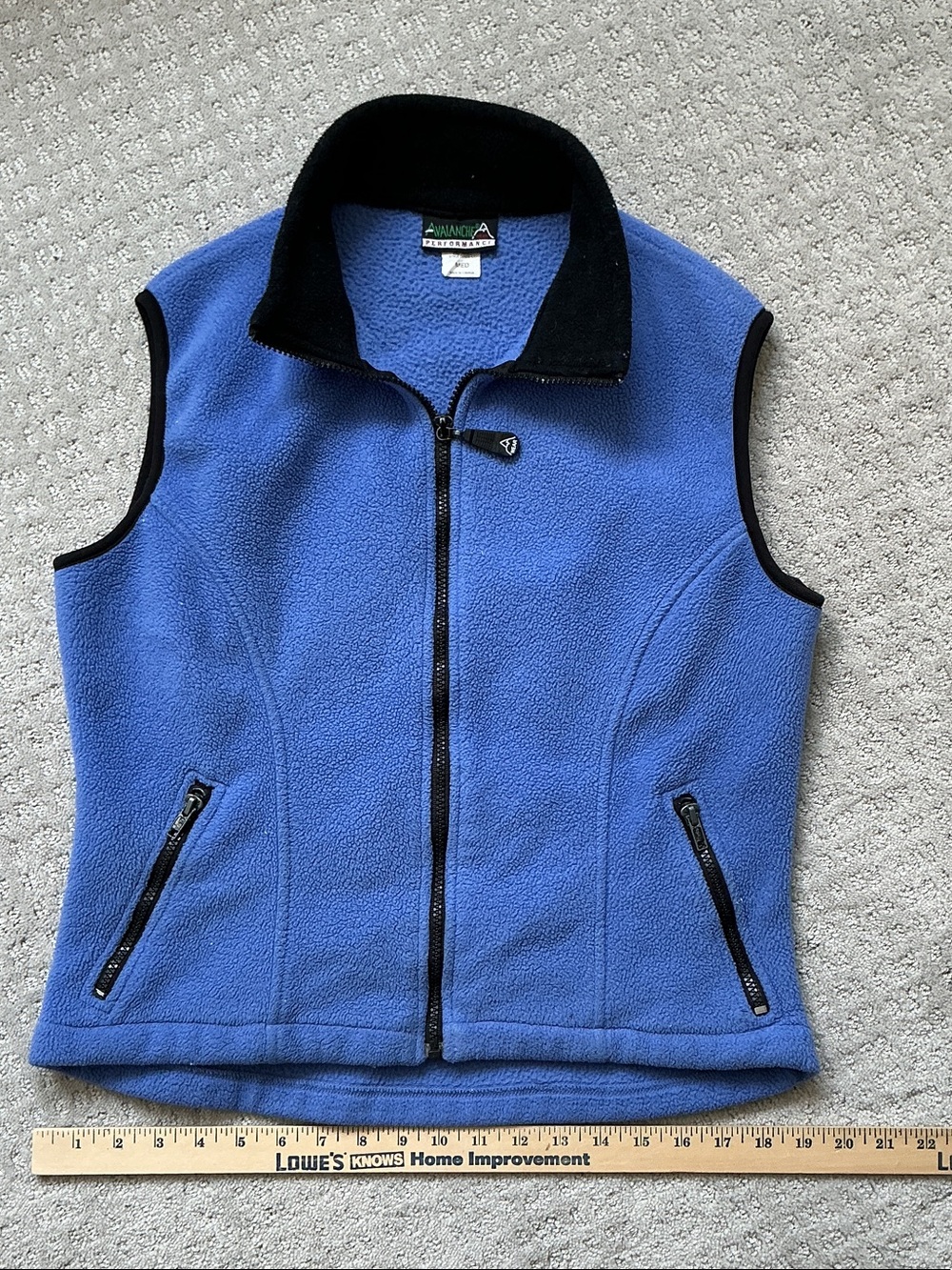Avalanche Blue Fleece Vest with Black Trim - Women’s medium